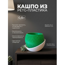 Кашпо для цветов пластиковое 0.8 литра