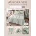 Комплект постельного белья на резинке Сатин Aurora Veil с Покрывалом AVR005, Евро, наволочки 50-70  2 шт 140*200*25 