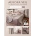 Комплект постельного белья на резинке Сатин Aurora Veil с Покрывалом AVR004, Евро, наволочки 50-70  2 шт 140*200*25 