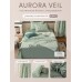 Комплект постельного белья на резинке Сатин Aurora Veil с Покрывалом AVR006, Евро, наволочки 50-70  2 шт 140*200*25 
