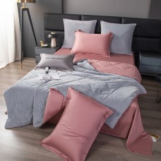 Комплект постельного белья Сатин Velvet Premium с Одеялом VP002, Евро, наволочки 4 шт  