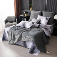 Комплект постельного белья Сатин Velouria Luxe с Одеялом VL013, Евро, наволочки 4 шт  