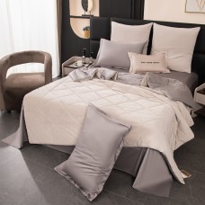 Комплект постельного белья Сатин Velvet Premium с Одеялом VP010, Евро, наволочки 4 шт  