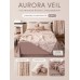 Комплект постельного белья на резинке Сатин Aurora Veil с Покрывалом AVR002, Евро, наволочки 50-70  2 шт 140*200*25 