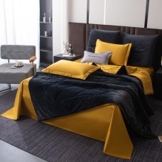 Комплект постельного белья Сатин Velvet Premium с Одеялом VP006, Евро, наволочки 4 шт  