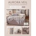 Комплект постельного белья на резинке Сатин Aurora Veil с Покрывалом AVR001, Евро, наволочки 50-70  2 шт 140*200*25 