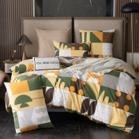 Комплект постельного белья Делюкс Сатин 100% хлопок на резинке LR601, 1.5 спальный, наволочки 50-70  2 шт 160*200*25 