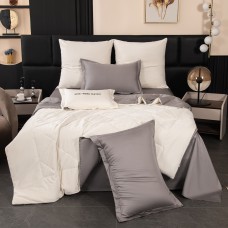 Комплект постельного белья Сатин Velvet Premium с Одеялом VP013, Евро, наволочки 4 шт  
