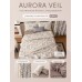 Комплект постельного белья на резинке Сатин Aurora Veil с Покрывалом AVR008, Евро, наволочки 50-70  2 шт 140*200*25 